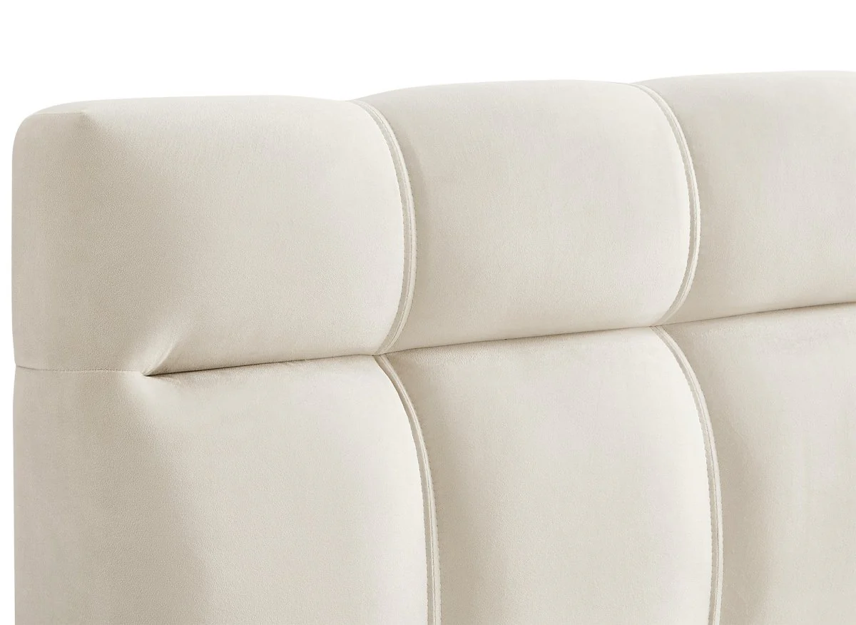 Lit double en velours beige 160x200 cm GEORGINA - Image 5