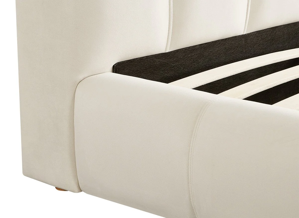 Lit double en velours beige 180x200 cm GEORGINA - Image 6