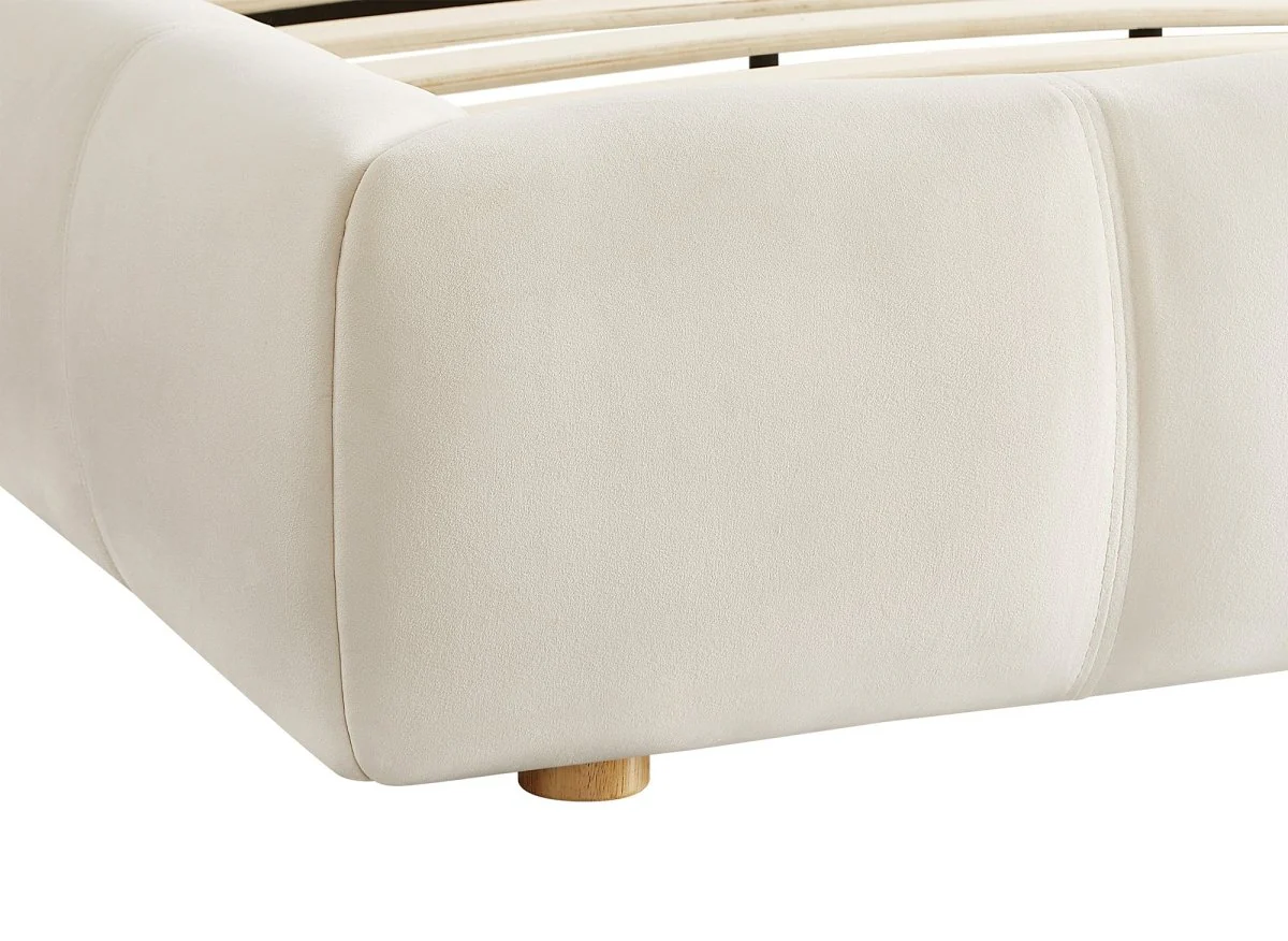 Lit double en velours beige 180x200 cm GEORGINA - Image 7