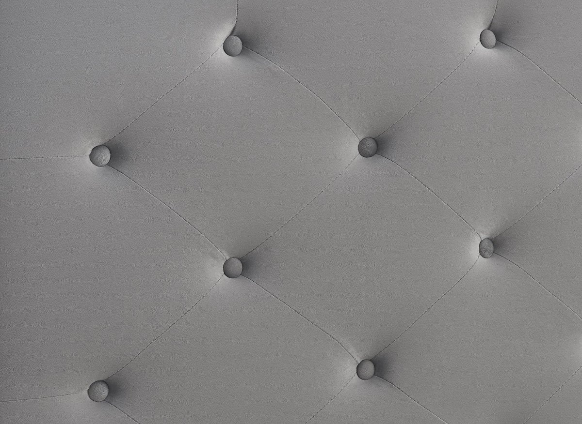 Lit double en velours capitonné gris MAREVA 140x190 cm - Image 7