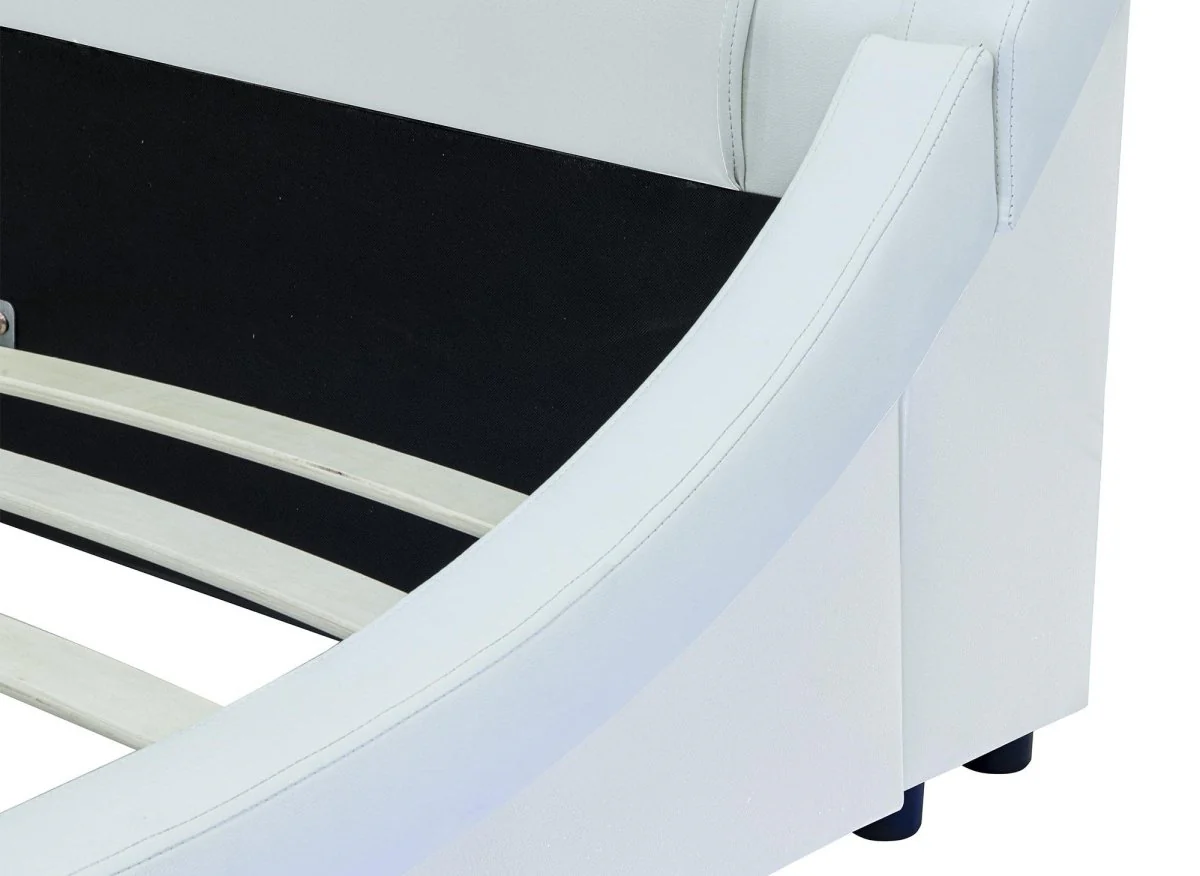 Lit en simili cuir blanc avec LED 180x200 cm ZEDA - Image 7