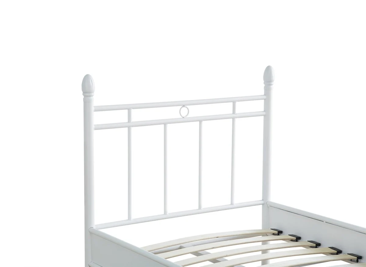 Lit simple en métal blanc KADY 90 x 190 cm - Image 5