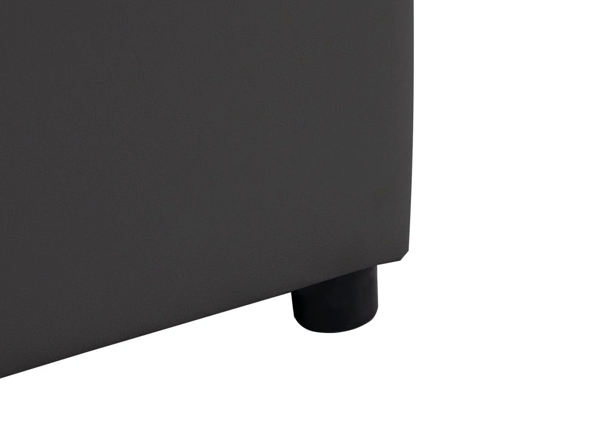 Lit sommier relevable avec coffre en simili cuir noir 180x200 cm LIZBAN - Image 8
