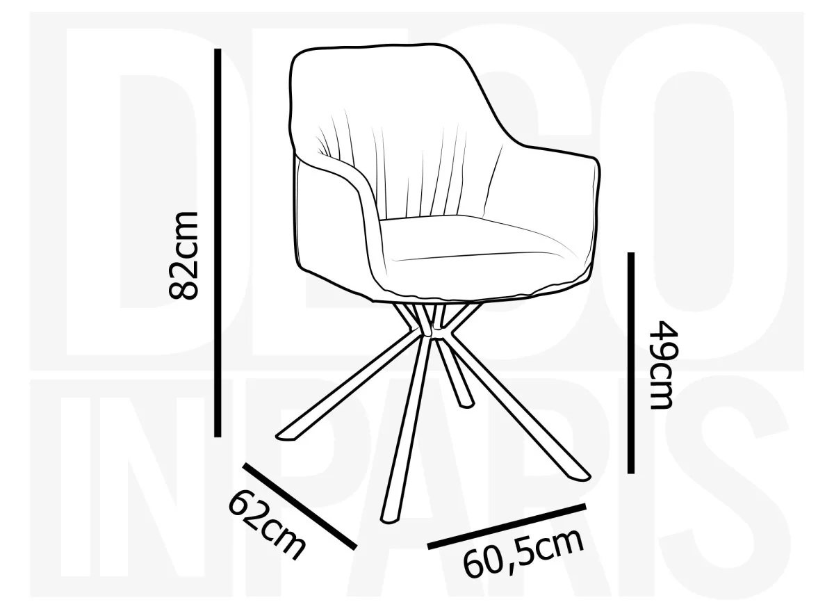 Lot de 2 chaises avec accoudoir en tissu bouclette beige et simili cuir marron PIRO - Image 8