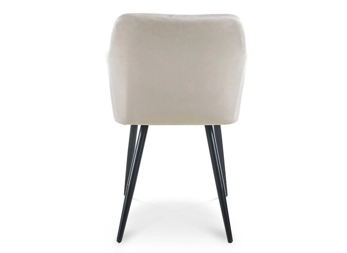 Lot de 2 chaises avec accoudoirs en velours beige KANA - Image 6