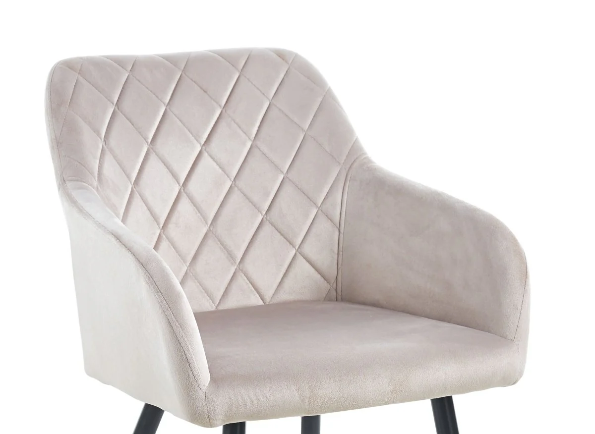 Lot de 2 chaises avec accoudoirs en velours beige KANA - Image 8