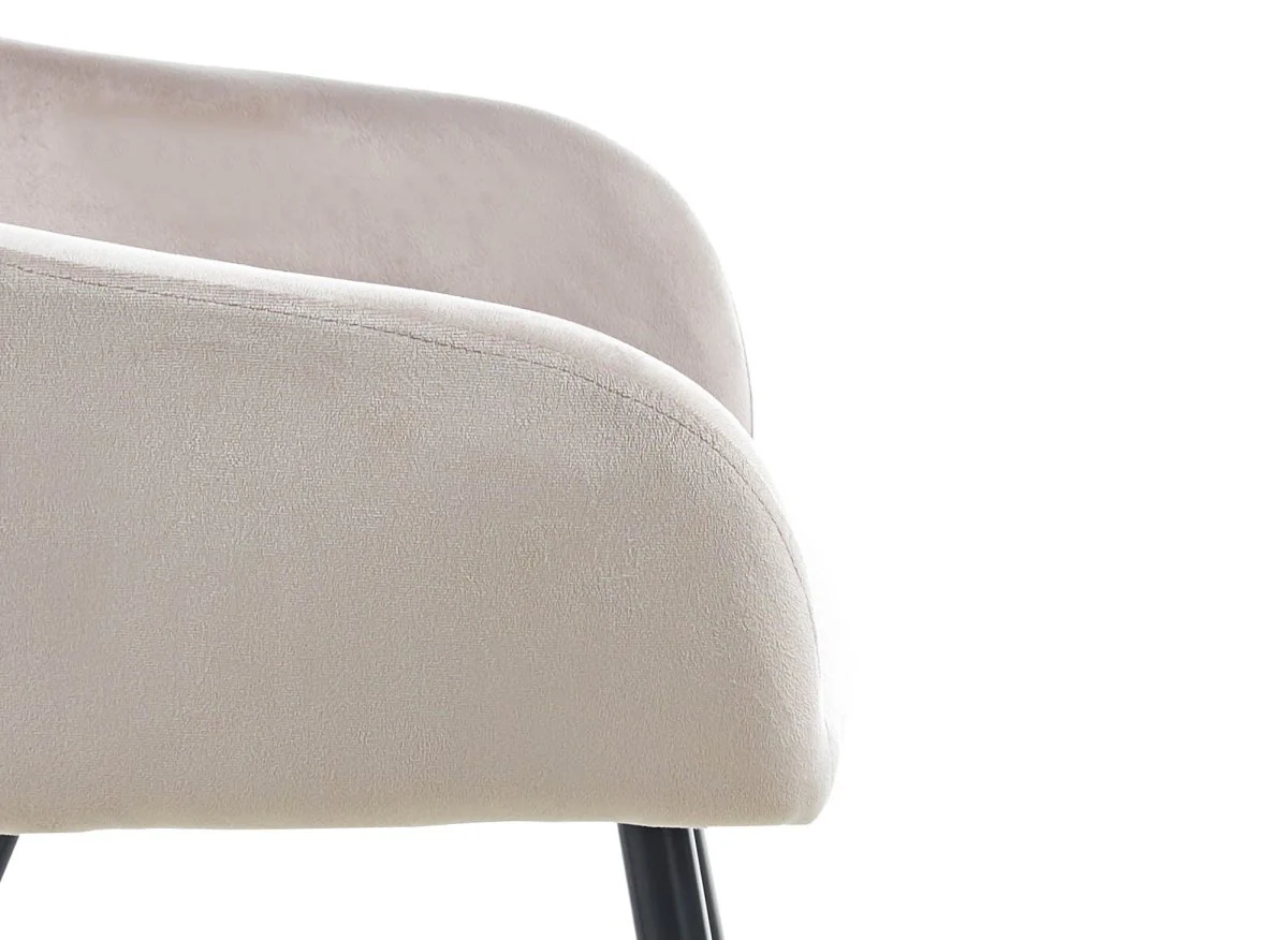 Lot de 2 chaises avec accoudoirs en velours beige KANA - Image 9