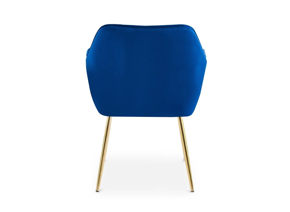 Lot de 2 chaises avec accoudoirs en velours bleu EDWIGE - Image 6