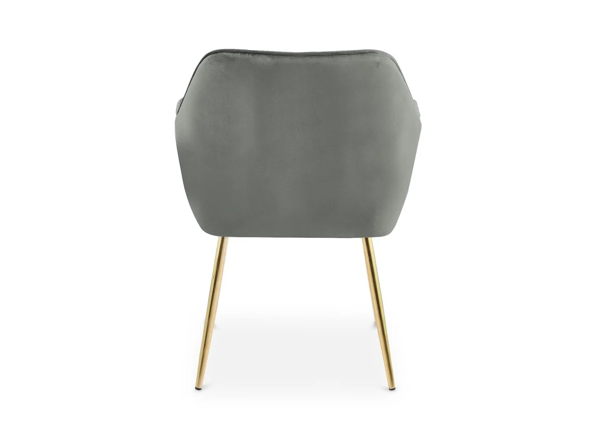 Lot de 2 chaises avec accoudoirs en velours gris EDWIGE - Image 6