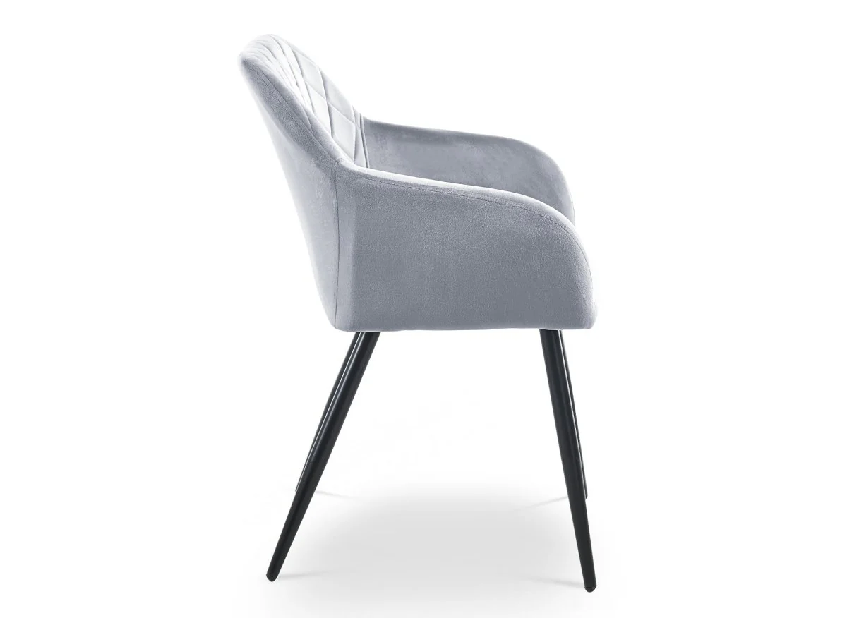 Lot de 2 chaises avec accoudoirs en velours gris KANA - Image 6