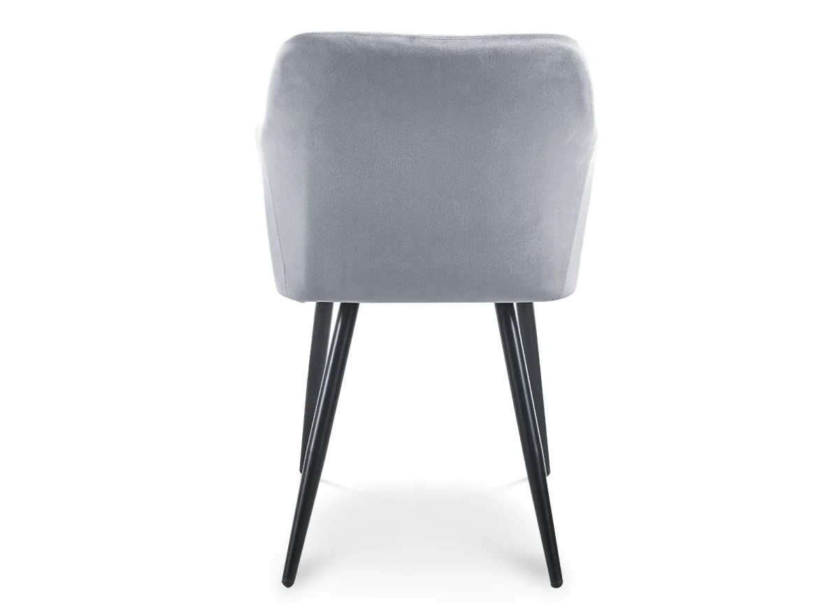 Lot de 2 chaises avec accoudoirs en velours gris KANA - Image 7