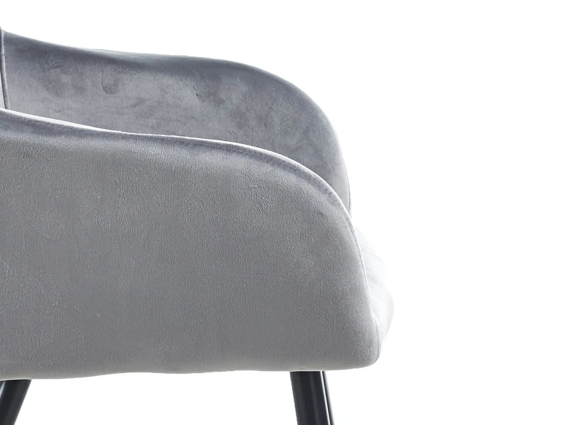 Lot de 2 chaises avec accoudoirs en velours gris KANA - Image 9