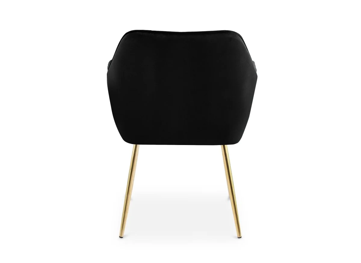 Lot de 2 chaises avec accoudoirs en velours noir EDWIGE - Image 6
