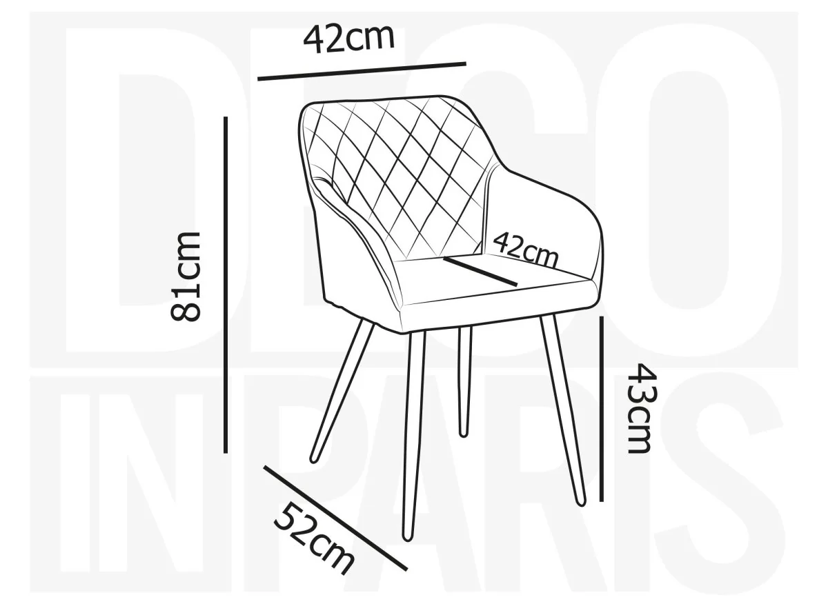 Lot de 2 chaises avec accoudoirs en velours vert KANA - Image 10