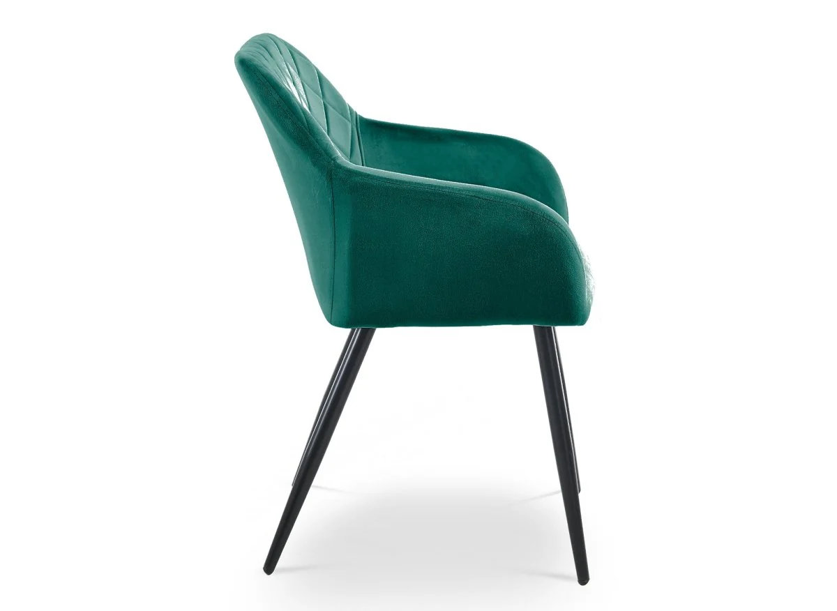 Lot de 2 chaises avec accoudoirs en velours vert KANA - Image 6