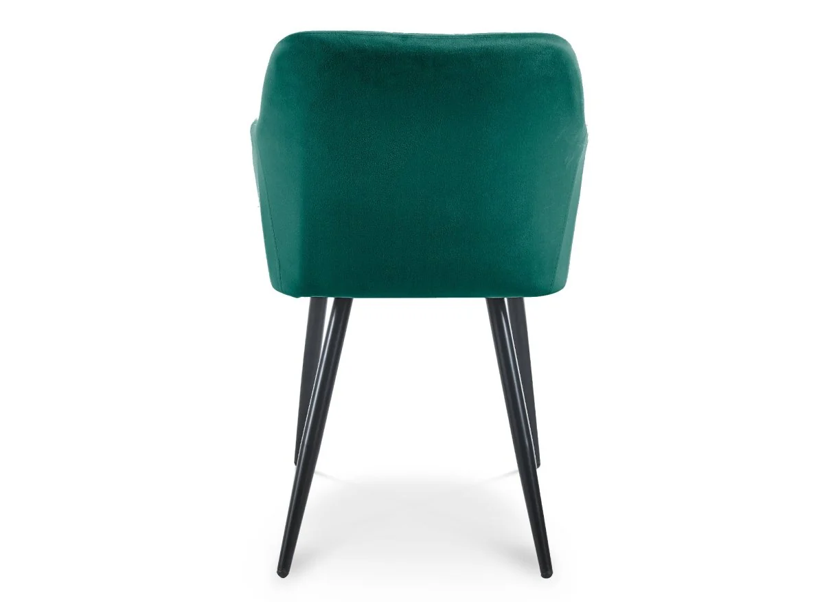 Lot de 2 chaises avec accoudoirs en velours vert KANA - Image 7