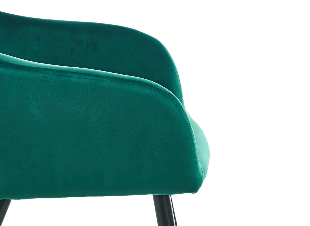 Lot de 2 chaises avec accoudoirs en velours vert KANA - Image 9