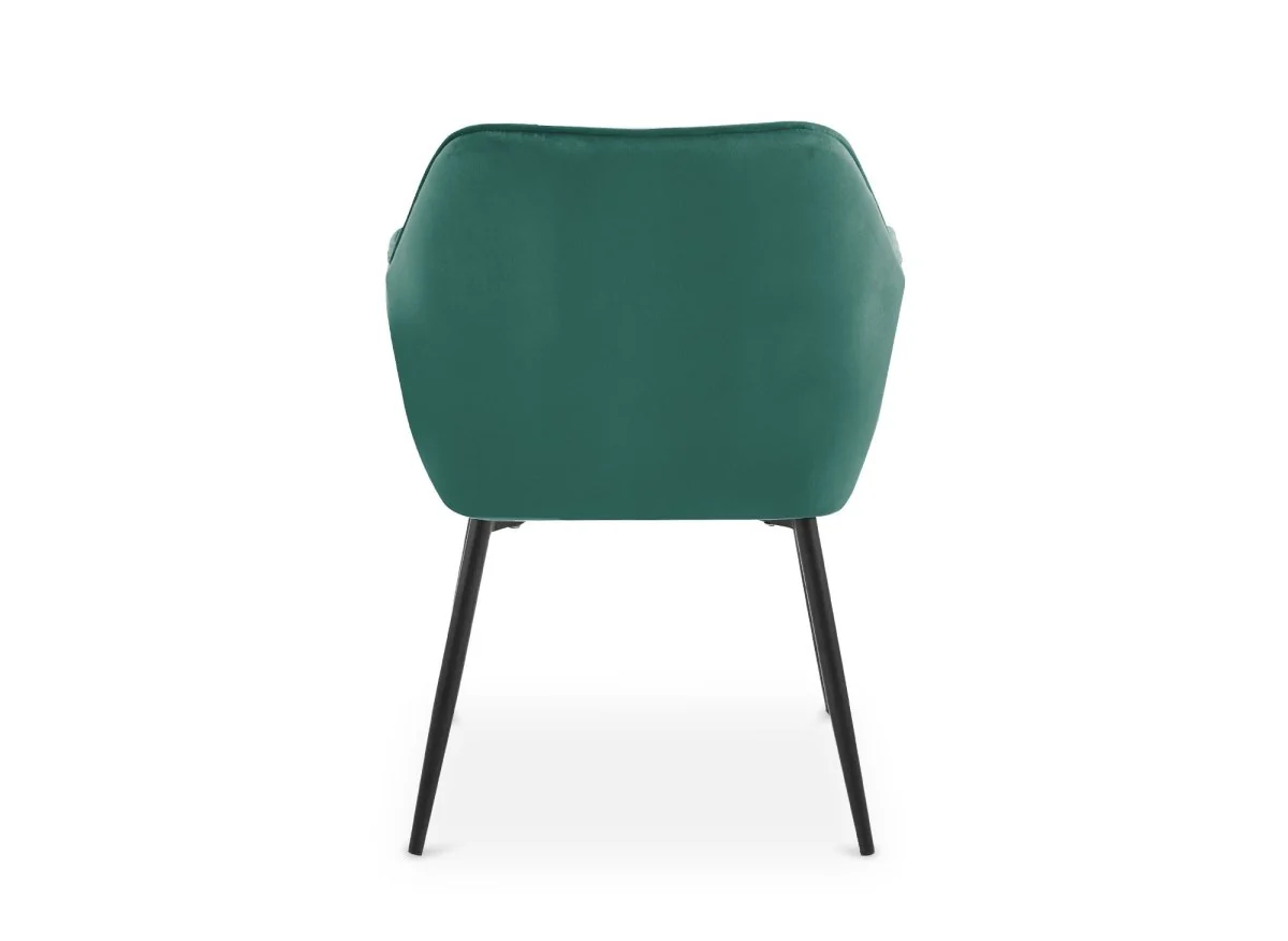 Lot de 2 chaises avec accoudoirs en velours vert pieds noirs EDWIGE - Image 6