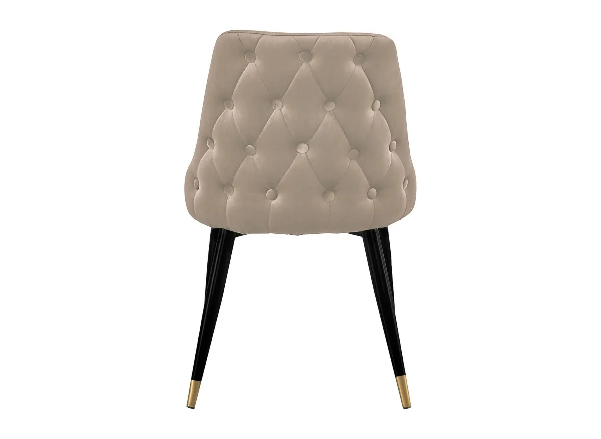 Lot de 2 chaises capitonnées en velours beige DORINA - Image 7