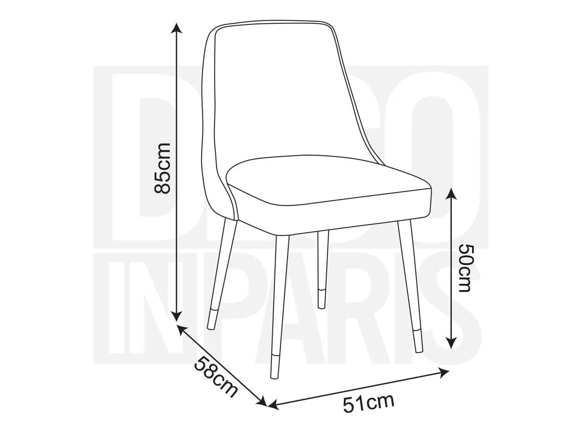 Lot de 2 chaises capitonnées en velours beige DORINA - Image 8