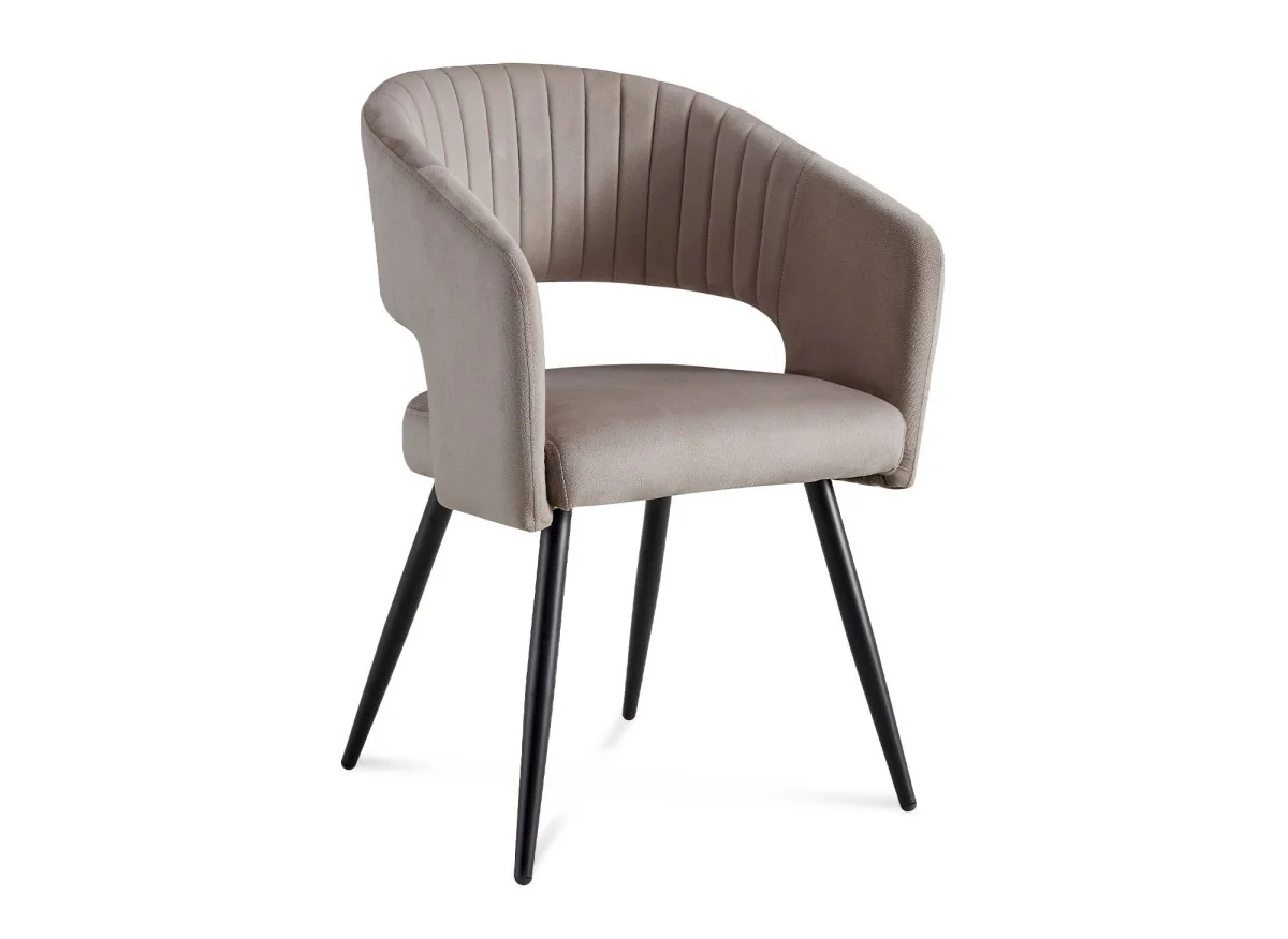 Lot de 2 chaises design en velours beige GLORIA - Image 4