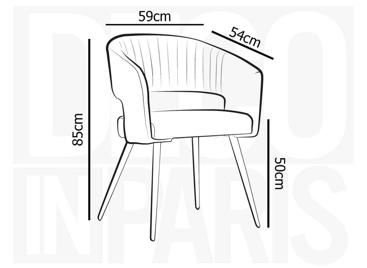 Lot de 2 chaises design en velours beige GLORIA - Image 9