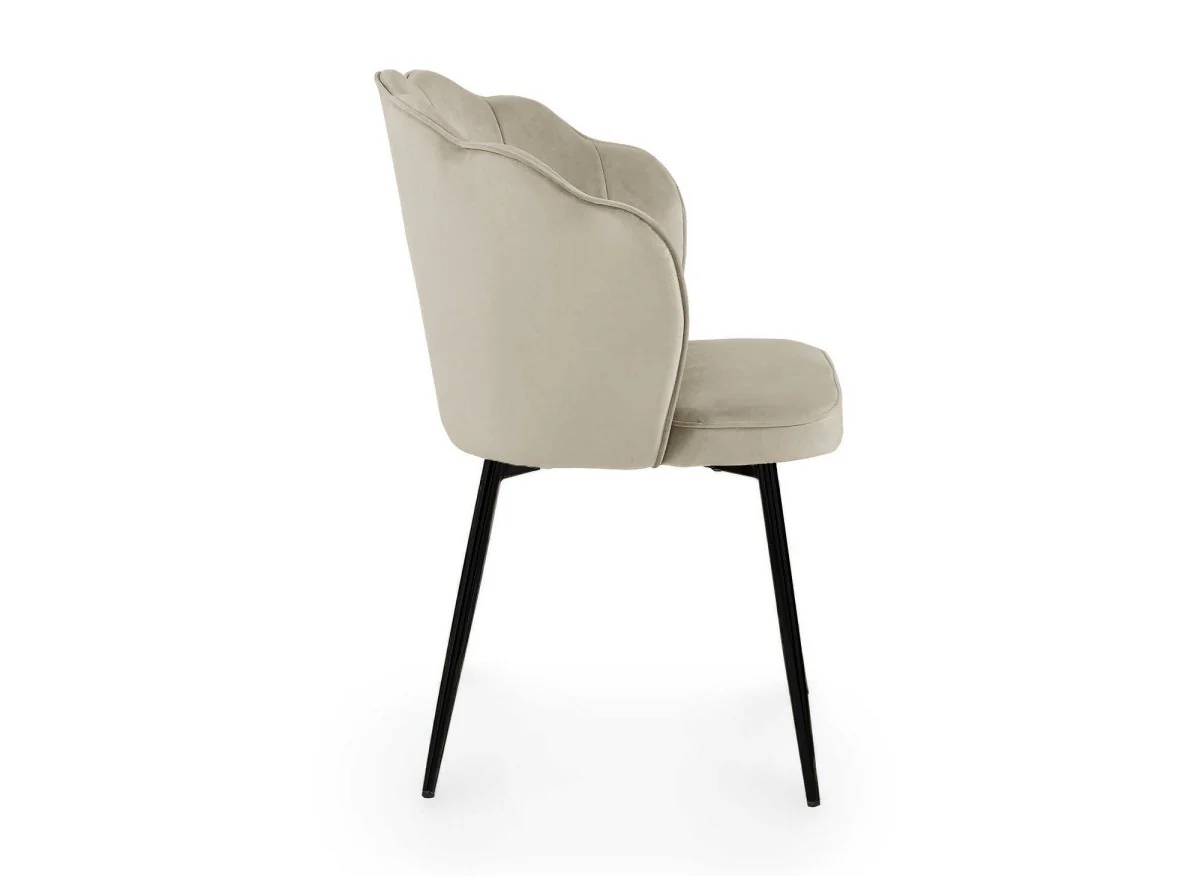Lot de 2 chaises design en velours beige pieds noirs GARANCE - Image 6