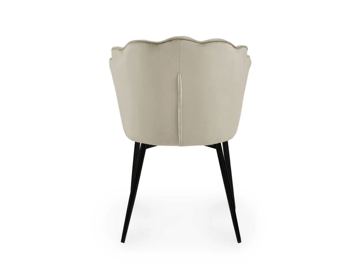 Lot de 2 chaises design en velours beige pieds noirs GARANCE - Image 7