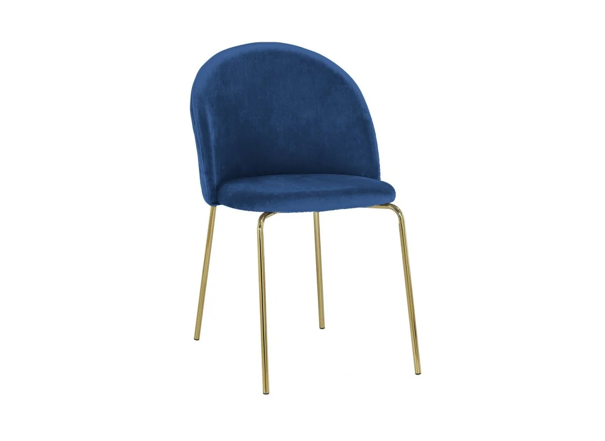 Lot de 2 chaises design en velours bleu KENNETH - Image 4