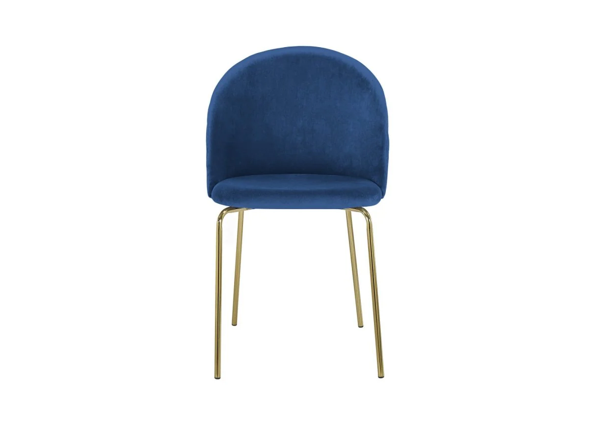 Lot de 2 chaises design en velours bleu KENNETH - Image 5