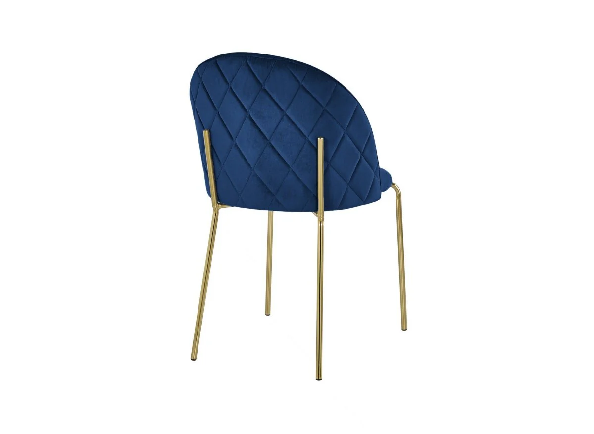 Lot de 2 chaises design en velours bleu KENNETH - Image 6