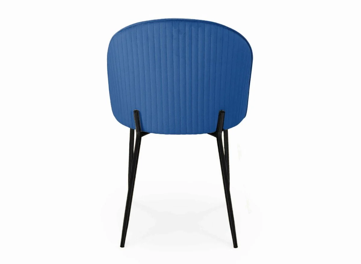 Lot de 2 chaises design en velours bleu pieds noirs ARABEL - Image 7