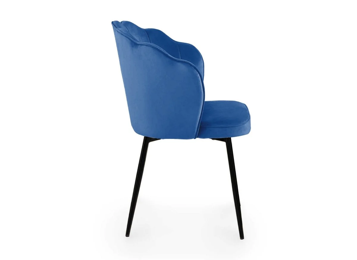Lot de 2 chaises design en velours bleu pieds noirs GARANCE - Image 6