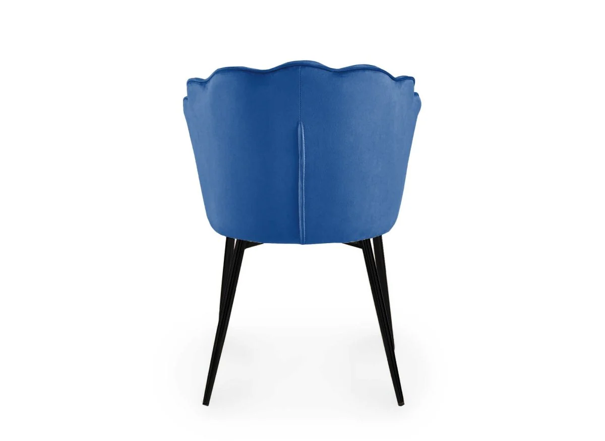 Lot de 2 chaises design en velours bleu pieds noirs GARANCE - Image 7