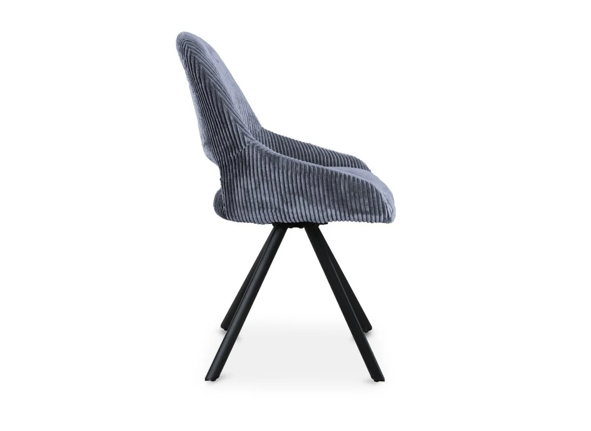 Lot de 2 chaises design en velours côtelé gris SYRA - Image 6