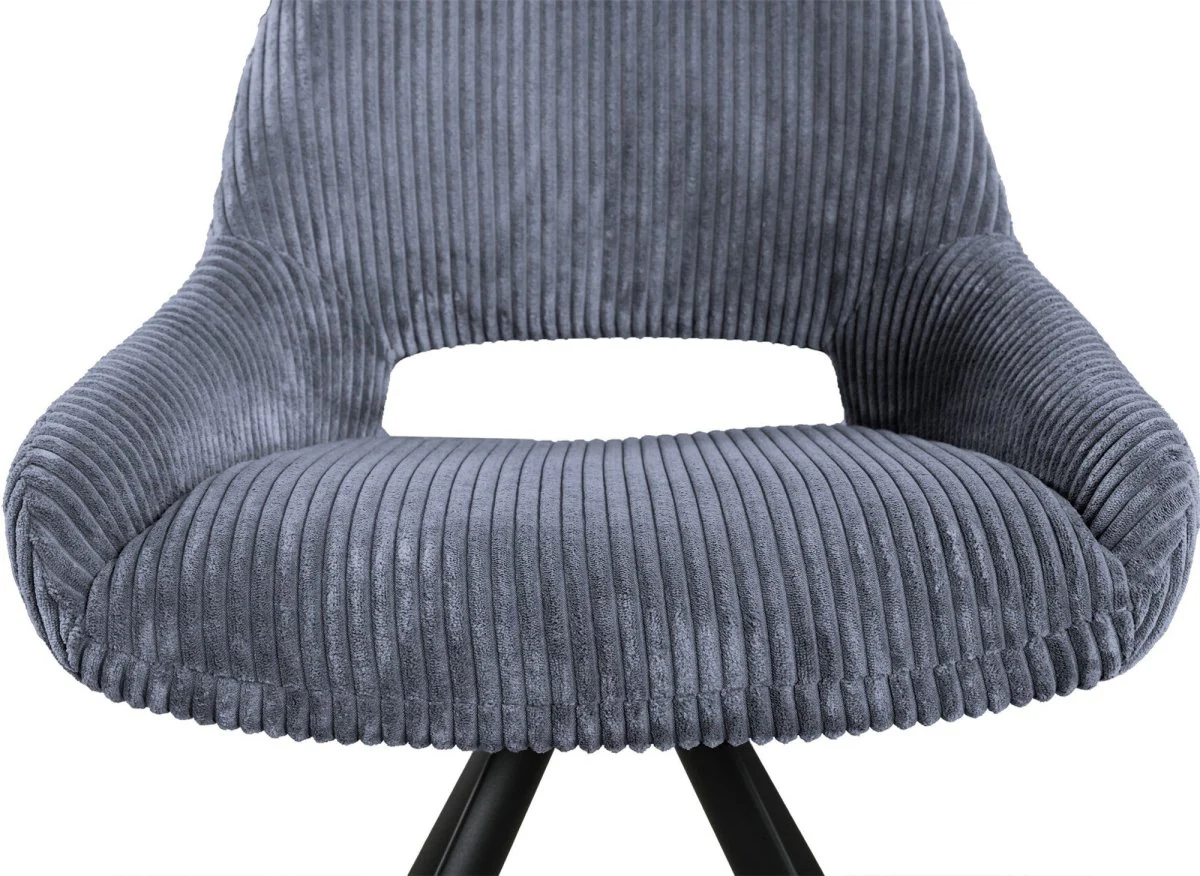 Lot de 2 chaises design en velours côtelé gris SYRA - Image 9