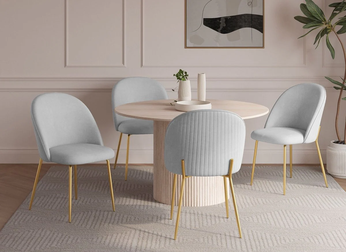 Lot de 2 chaises design en velours gris ARABEL - Image 2