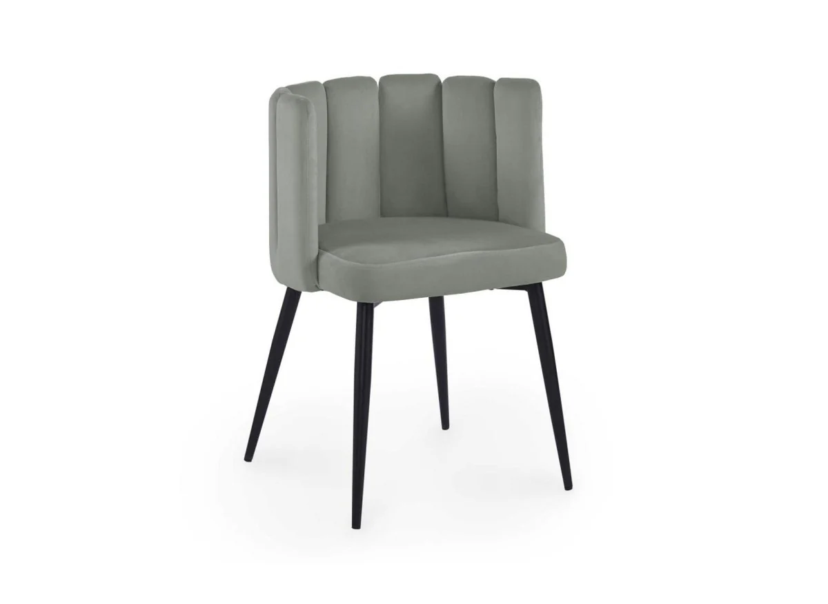 Lot de 2 chaises design en velours gris DEBBY - Image 5