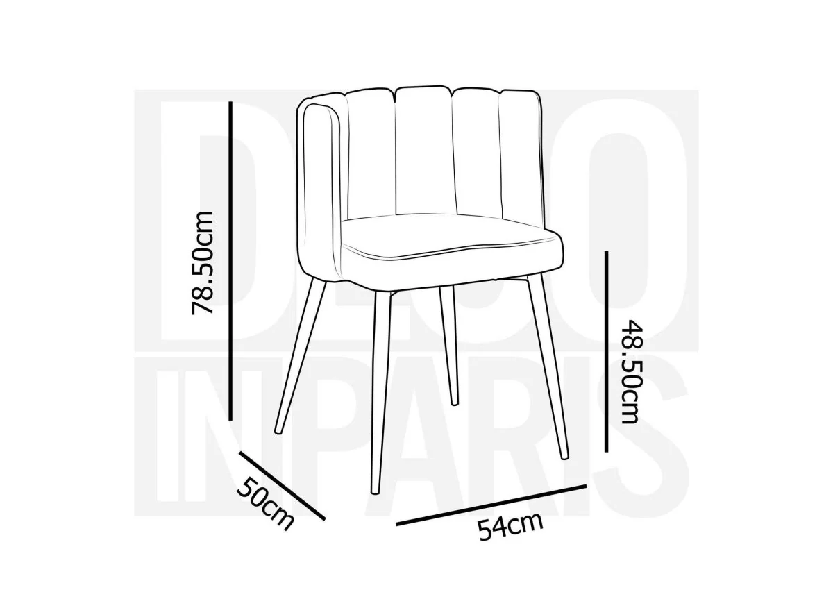 Lot de 2 chaises design en velours gris DEBBY - Image 8