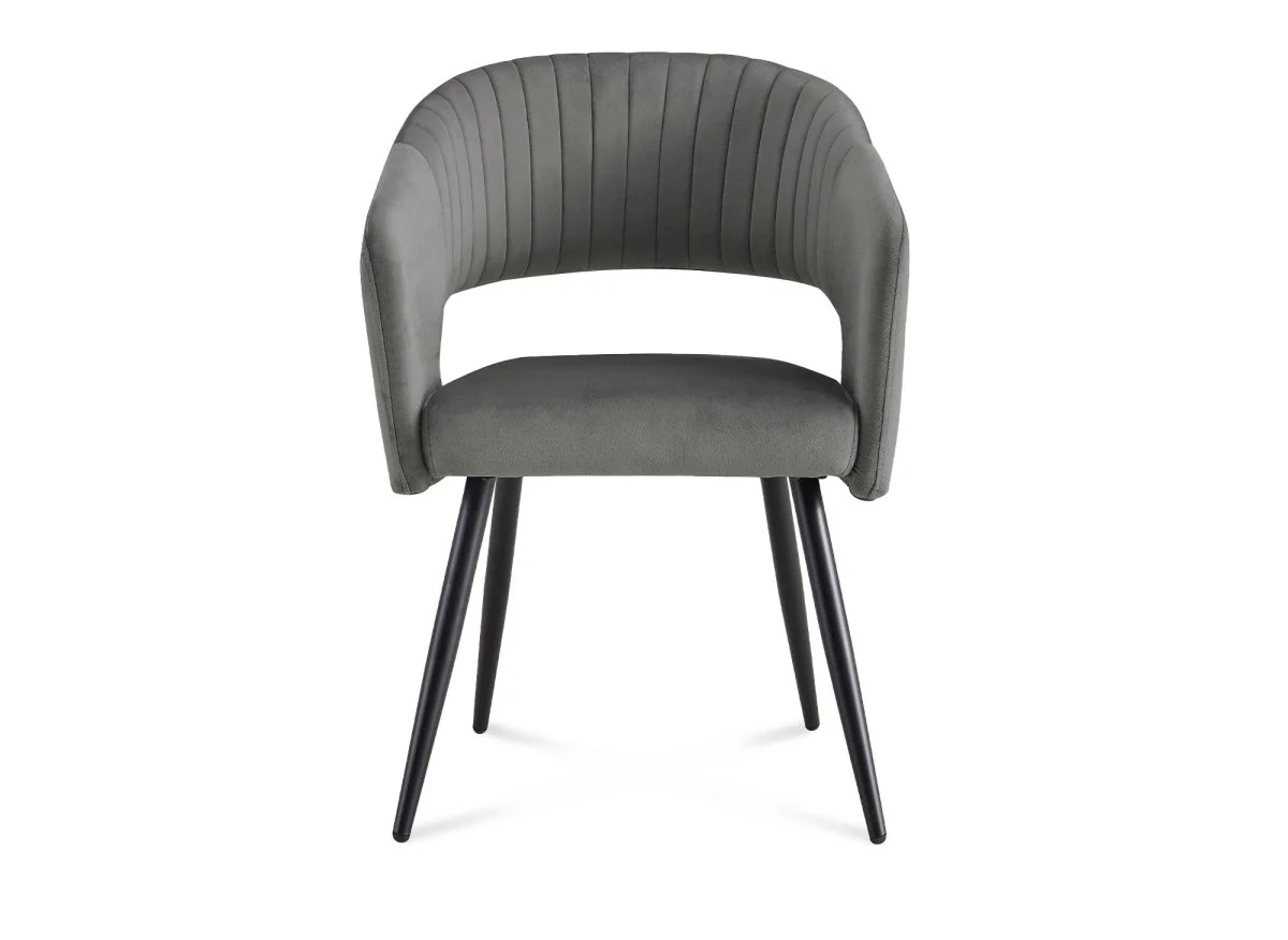 Lot de 2 chaises design en velours gris GLORIA - Image 5