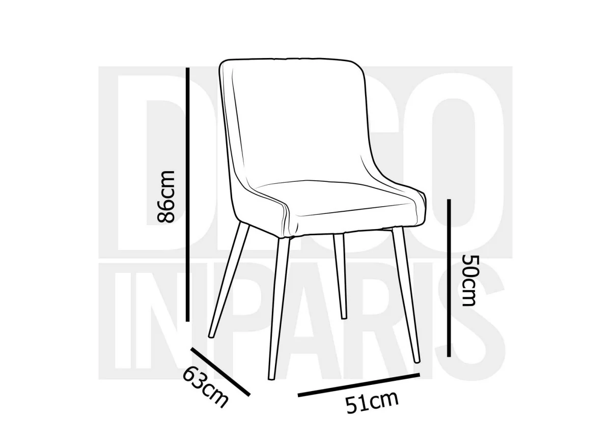 Lot de 2 chaises design en velours gris JENNY - Image 8