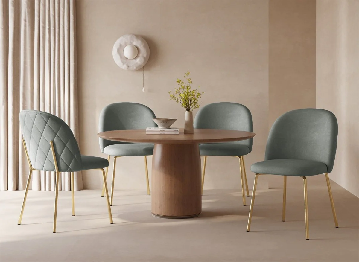 Lot de 2 chaises design en velours gris KENNETH - Image 2