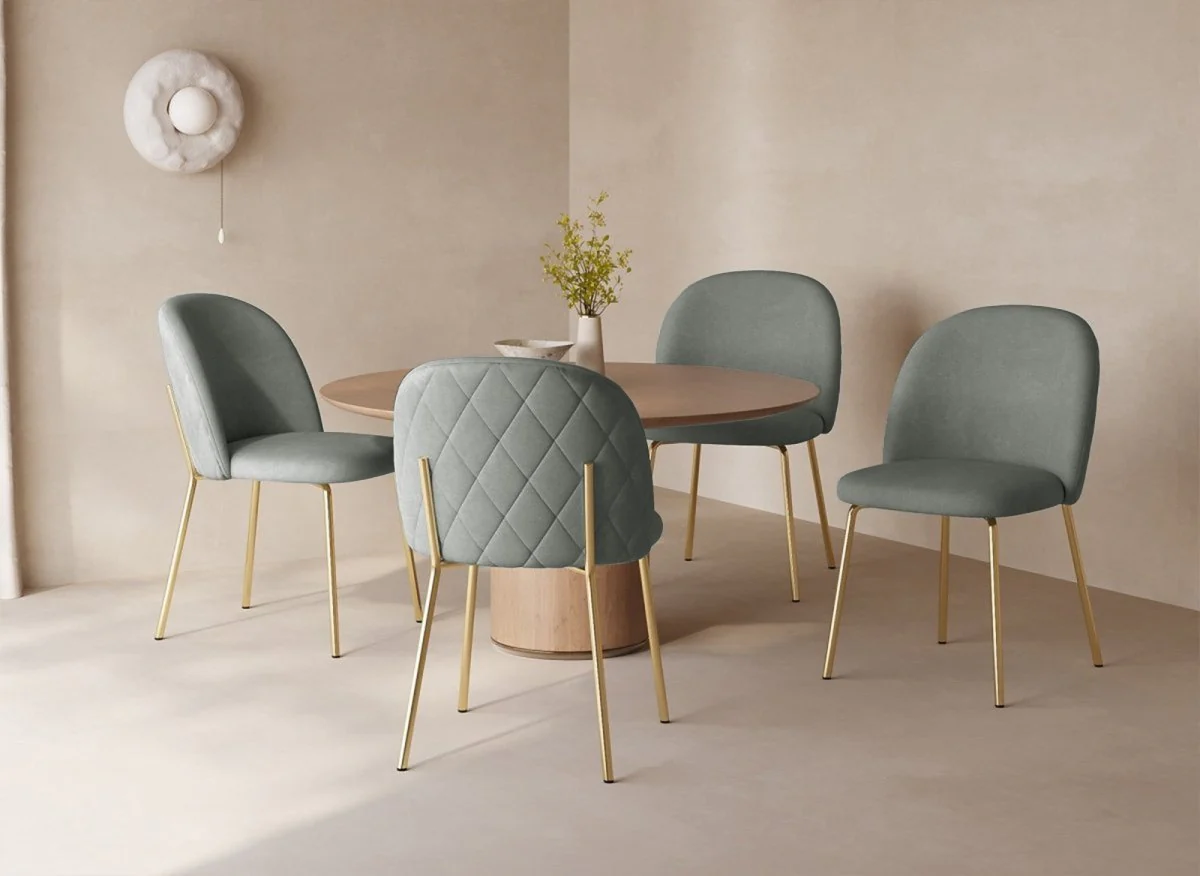 Lot de 2 chaises design en velours gris KENNETH - Image 3
