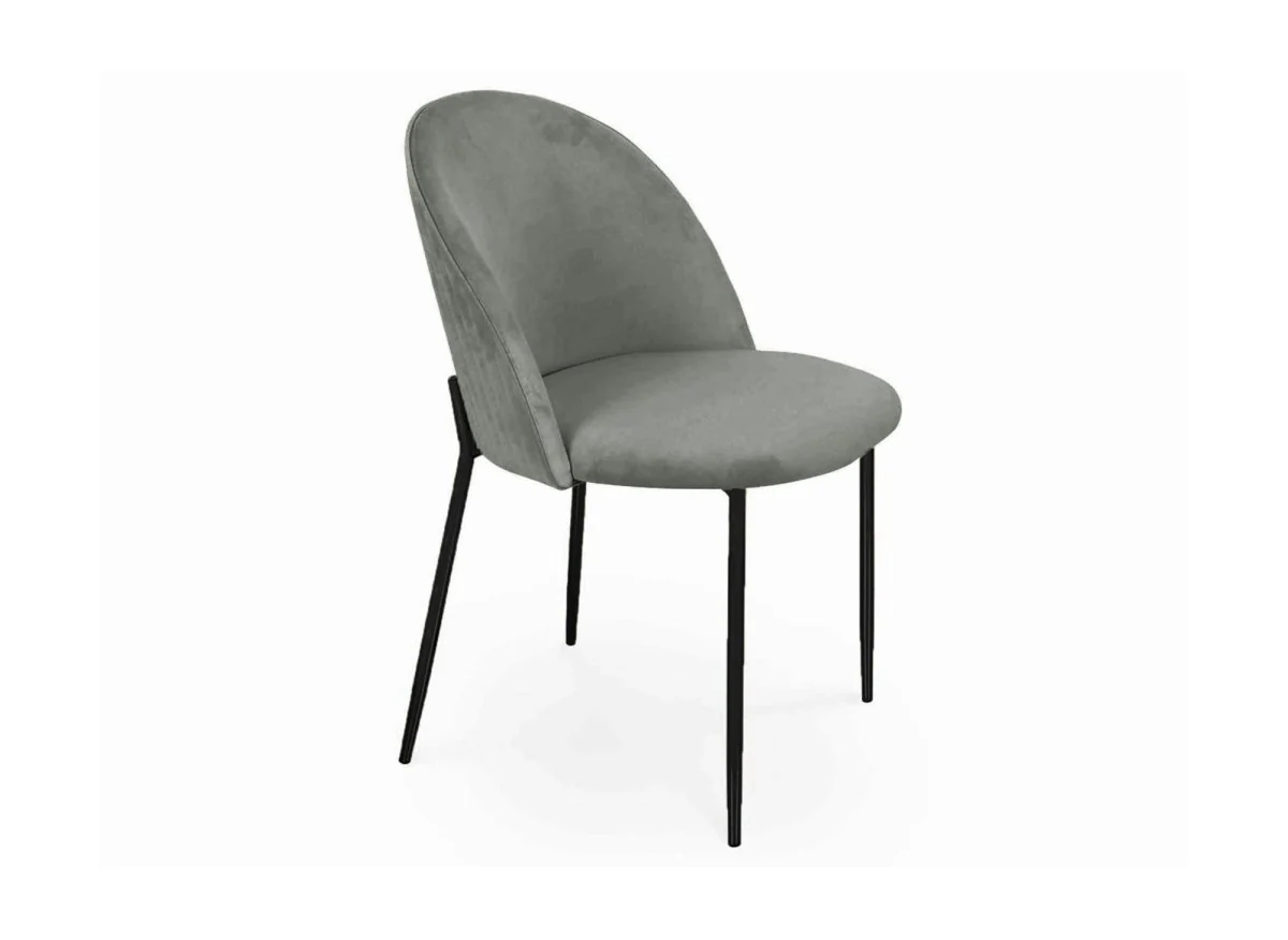 Lot de 2 chaises design en velours gris pieds noirs ARABEL - Image 5