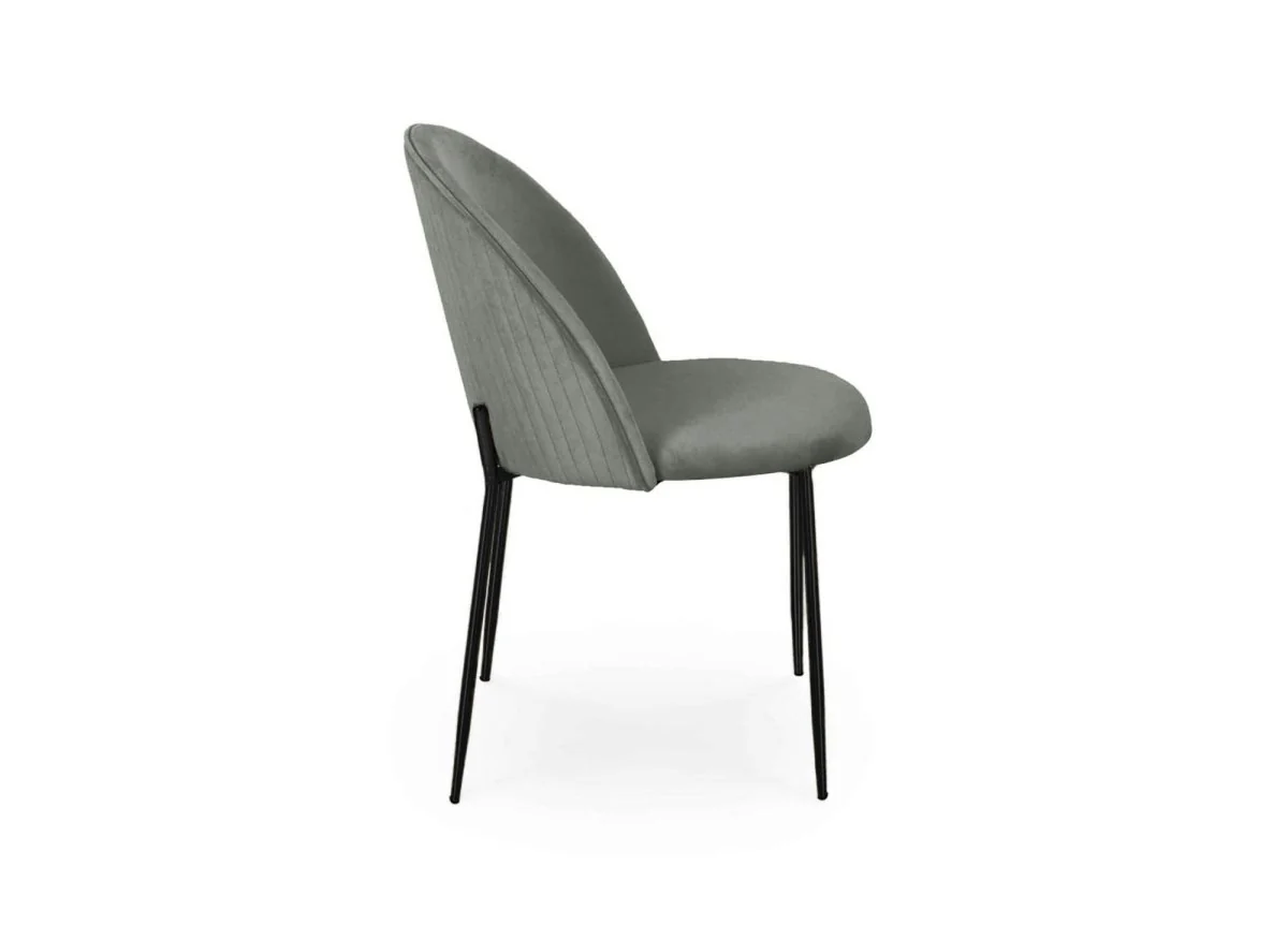 Lot de 2 chaises design en velours gris pieds noirs ARABEL - Image 6