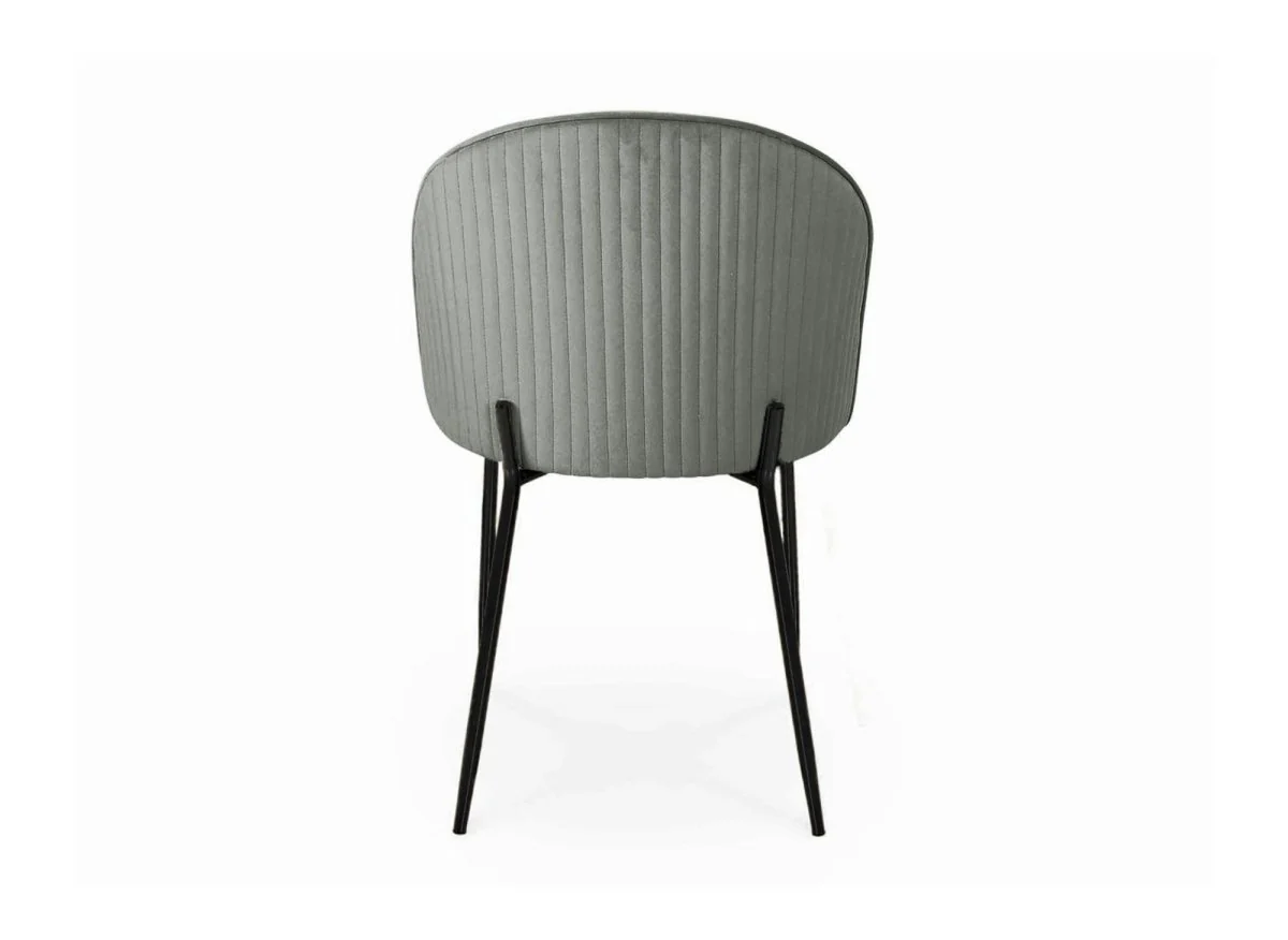 Lot de 2 chaises design en velours gris pieds noirs ARABEL - Image 7