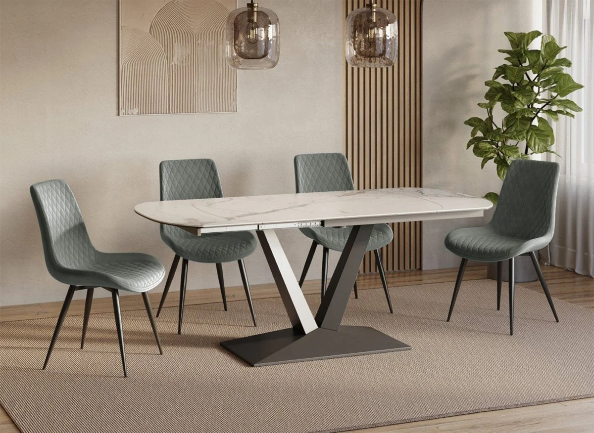 Lot de 2 chaises design en velours gris YOLA - Image 3