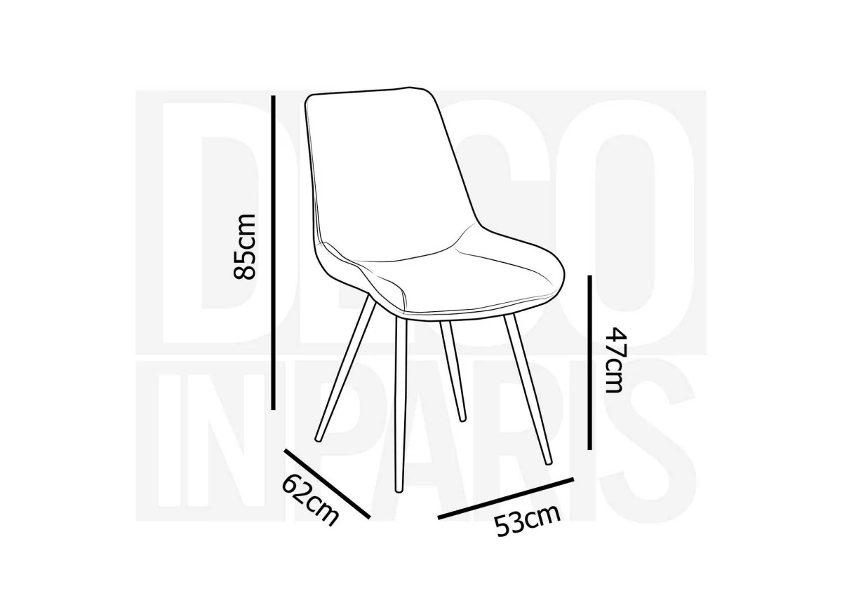 Lot de 2 chaises design en velours gris YOLA - Image 8