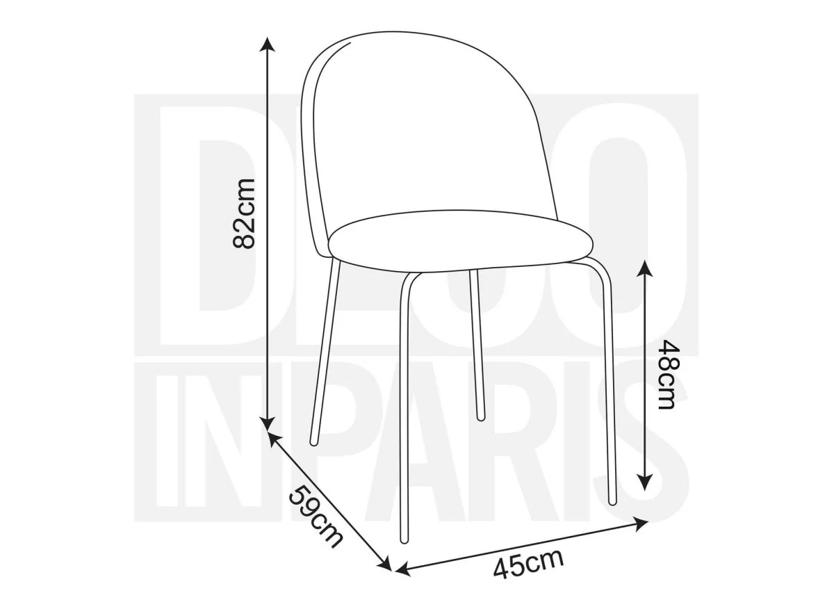 Lot de 2 chaises design en velours noir pieds noirs KENNETH - Image 8