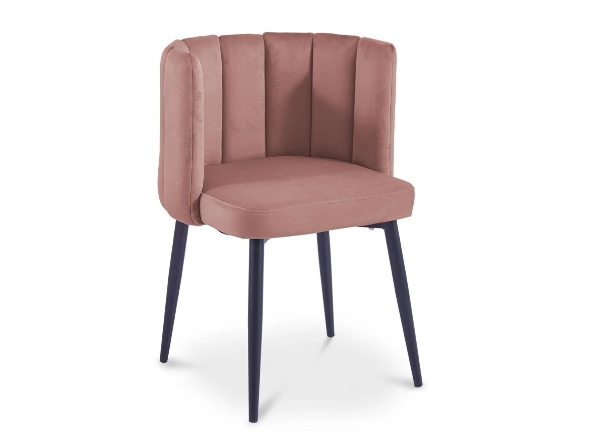 Lot de 2 chaises design en velours rose DEBBY - Image 4